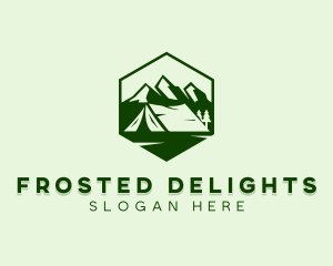 Mountain Camping Tent  logo design