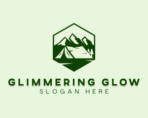 Mountain Camping Tent  logo design