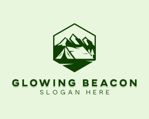 Mountain Camping Tent  logo design