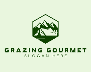 Mountain Camping Tent  logo design