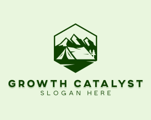 Mountain Camping Tent  logo design