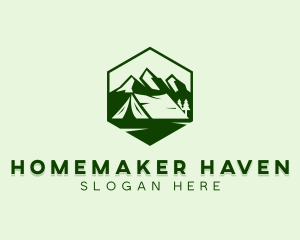 Mountain Camping Tent  logo design