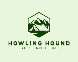 Mountain Camping Tent  logo design