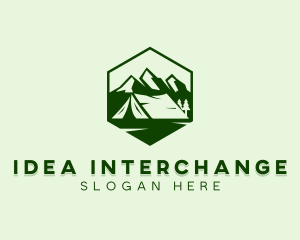 Mountain Camping Tent  logo design