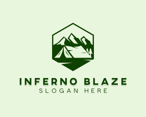 Mountain Camping Tent  logo design