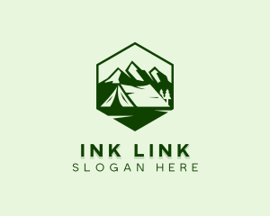 Mountain Camping Tent  logo design