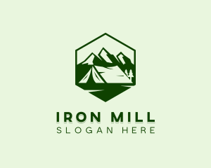 Mountain Camping Tent  logo design