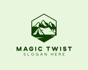 Mountain Camping Tent  logo design