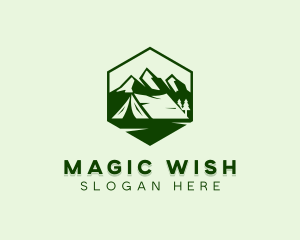 Mountain Camping Tent  logo design