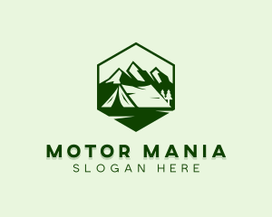 Mountain Camping Tent  logo design