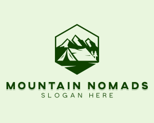 Mountain Camping Tent  logo design