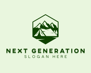 Mountain Camping Tent  logo design