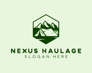 Mountain Camping Tent  logo design