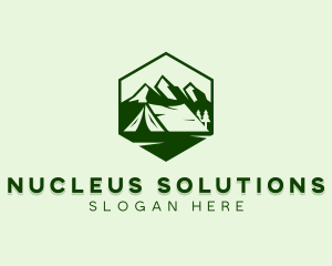 Mountain Camping Tent  logo design