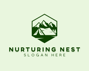 Mountain Camping Tent  logo design