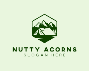 Mountain Camping Tent  logo design