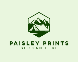 Mountain Camping Tent  logo design