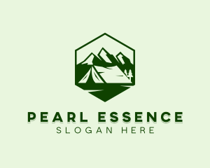 Mountain Camping Tent  logo design