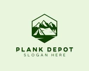 Mountain Camping Tent  logo design