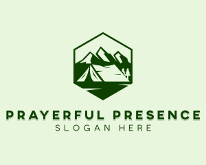 Mountain Camping Tent  logo design