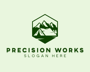 Mountain Camping Tent  logo design