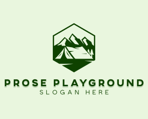 Mountain Camping Tent  logo design