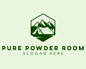 Mountain Camping Tent  logo design