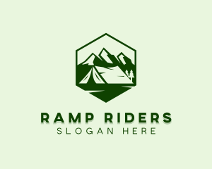 Mountain Camping Tent  logo design