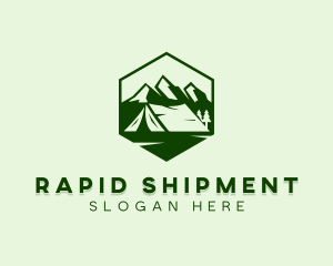 Mountain Camping Tent  logo design