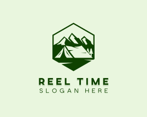 Mountain Camping Tent  logo design