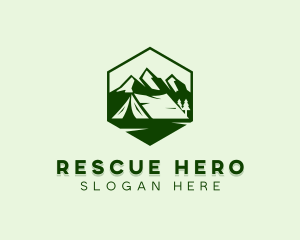 Mountain Camping Tent  logo design