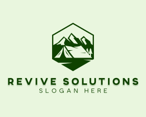 Mountain Camping Tent  logo design