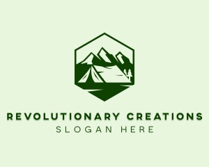 Mountain Camping Tent  logo design