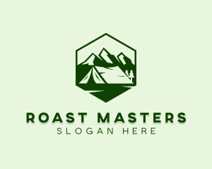 Mountain Camping Tent  logo design