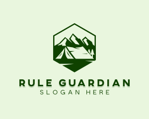 Mountain Camping Tent  logo design