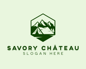 Mountain Camping Tent  logo design