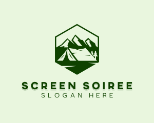 Mountain Camping Tent  logo design