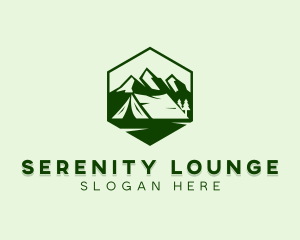 Mountain Camping Tent  logo design