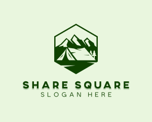 Mountain Camping Tent  logo design