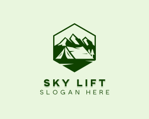 Mountain Camping Tent  logo design