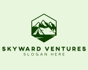 Mountain Camping Tent  logo design