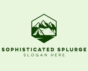 Mountain Camping Tent  logo design