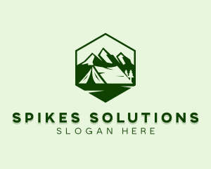 Mountain Camping Tent  logo design