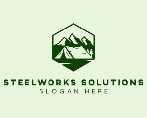 Mountain Camping Tent  logo design