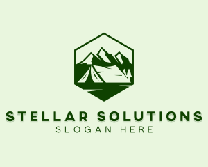 Mountain Camping Tent  logo design