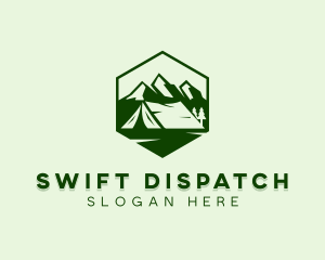 Mountain Camping Tent  logo design