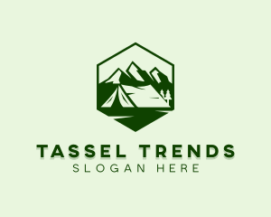 Mountain Camping Tent  logo design