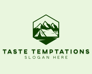 Mountain Camping Tent  logo design