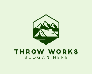 Mountain Camping Tent  logo design