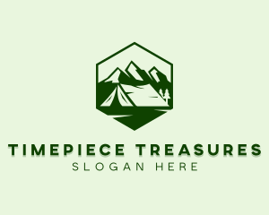 Mountain Camping Tent  logo design